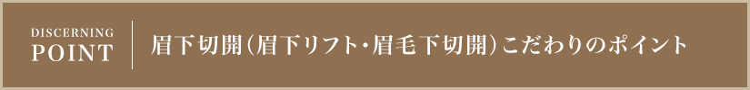 眉下切開（眉下リフト・眉毛下切開）こだわりのポイント